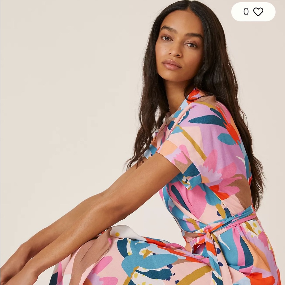 Anthropologie Lisette Printed Wrap Midi Dress